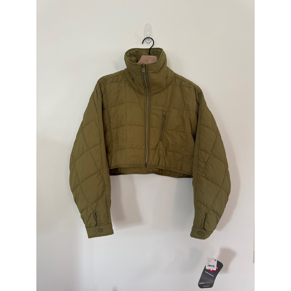 Free People Olive Green Quilted Puffer Jacket - Picture 2 of 6